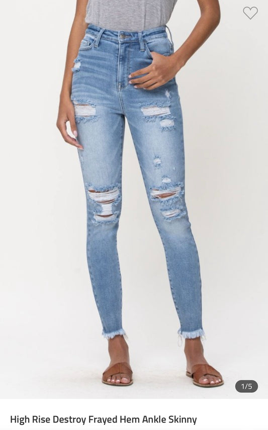 Cello skinny distressed jeans