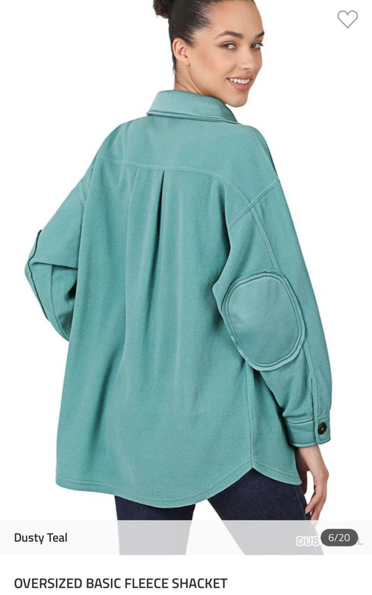 Zenana dusty teal shacket